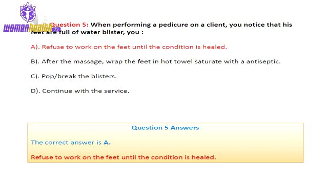 Nails test, Nail 900 Exams Manicurist Examination 1 (41 60) Questions And Answers