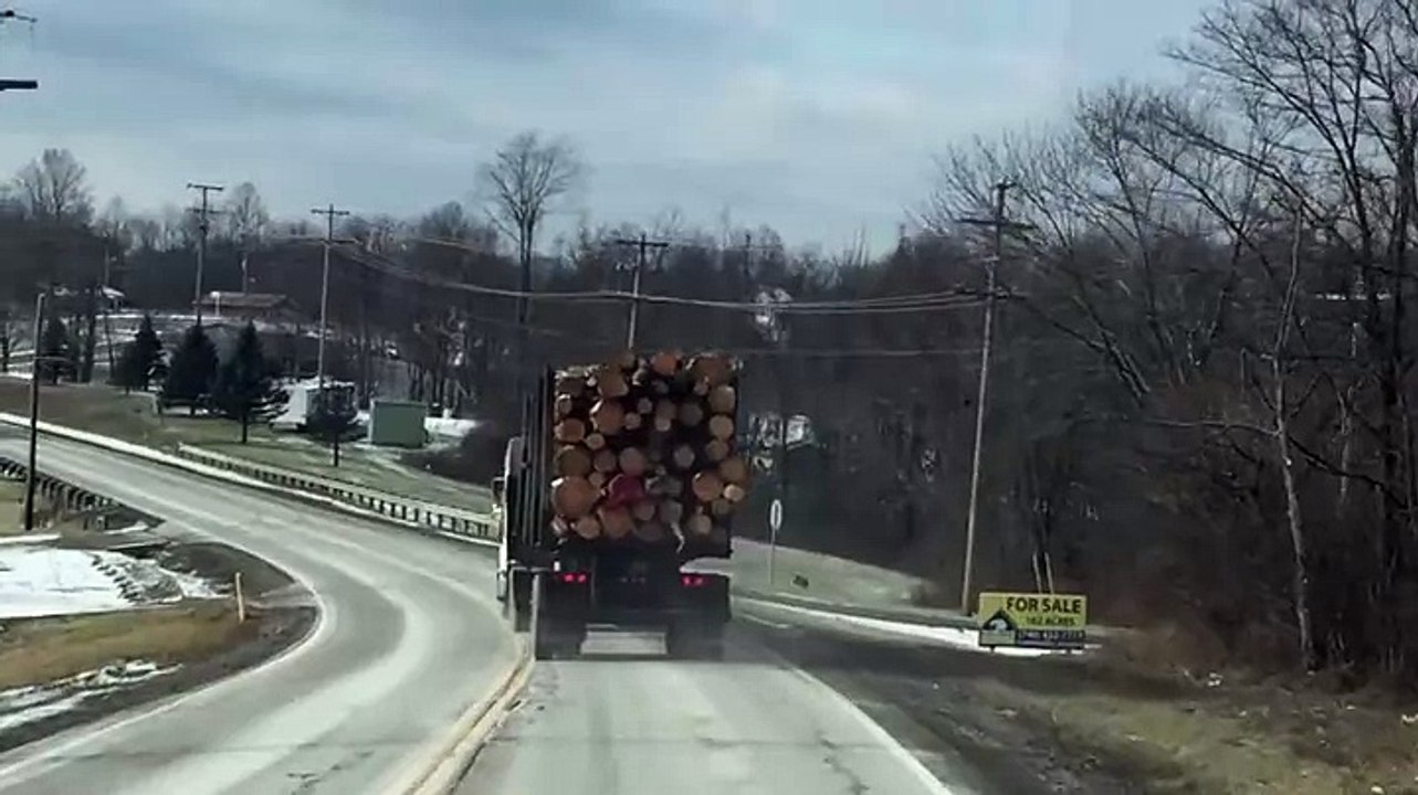 The risks of transporting timber...