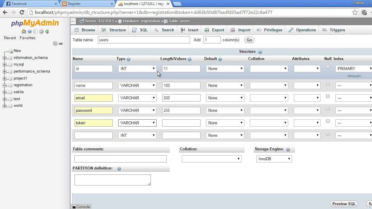 Lecture 6 : create users table and form validation