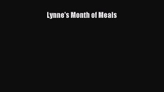 Lynne's Month of Meals  Free Books