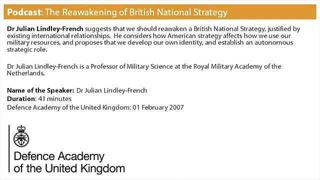 The Reawakening of British National Strategy