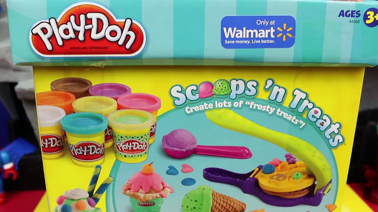 Batman Play Doh Popsicle and a Spiderman Play Doh Popsicle with Superhero Action Figure Toys
