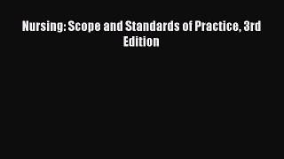 [PDF Download] Nursing: Scope and Standards of Practice 3rd Edition [PDF] Online