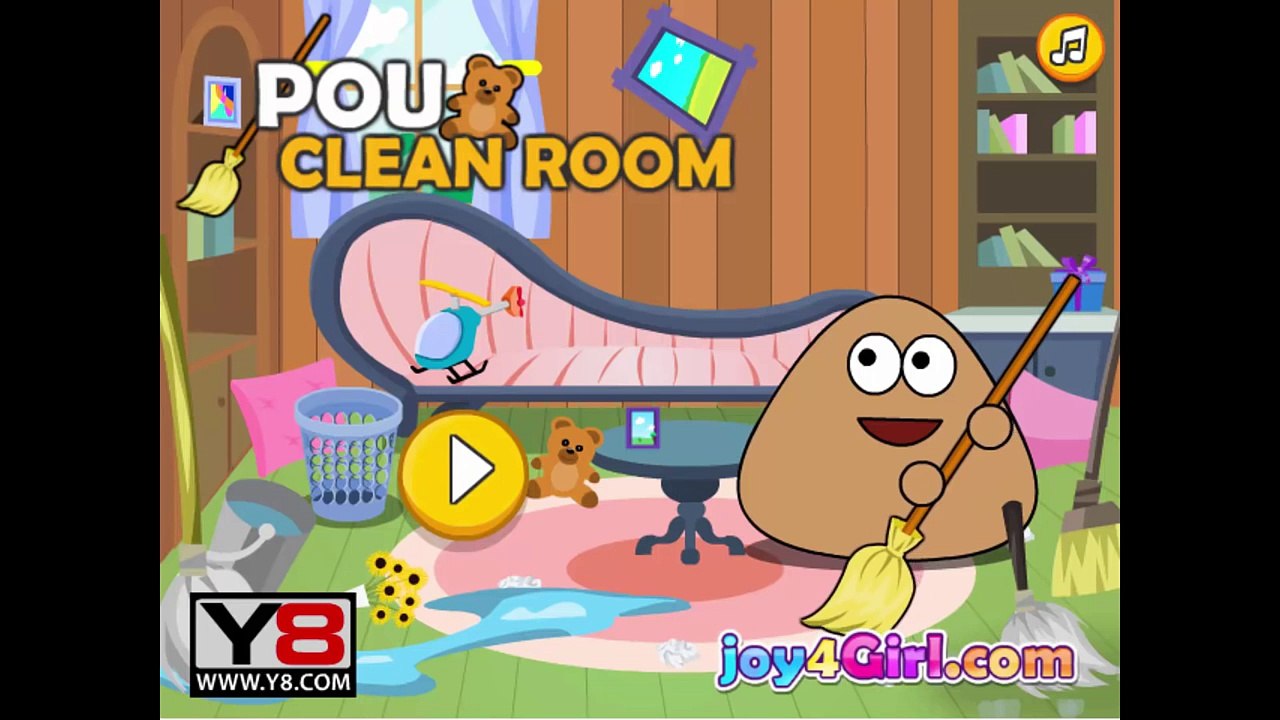 Pou Games: POU CLEAN ROOM GAME- Online Games - Funny Game for Kids