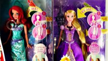 Disney Princess Dancing Glitter n Lights Mermaid Ariel & Rapunzel Barbie Dolls Light Up Princesses