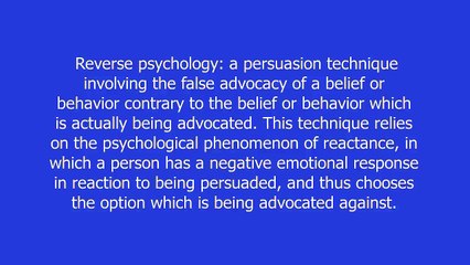 Reverse psychology meaning and pronunciation