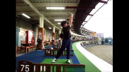 ゴルフ強烈なダウン半径！右足つま先開きドリル(正面)７番アイアン【Fujun】WGSLレッスンgolfドライバードラコン