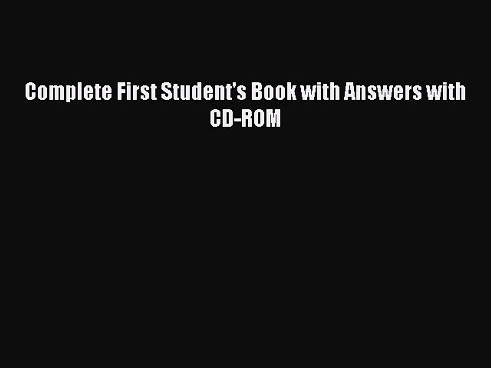 Complete First Student's Book with Answers with CD-ROM  PDF Download