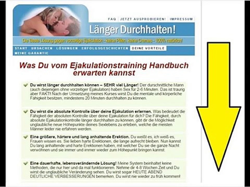 vorzeitiger samenerguss -  einfaches Training- problem gelöst