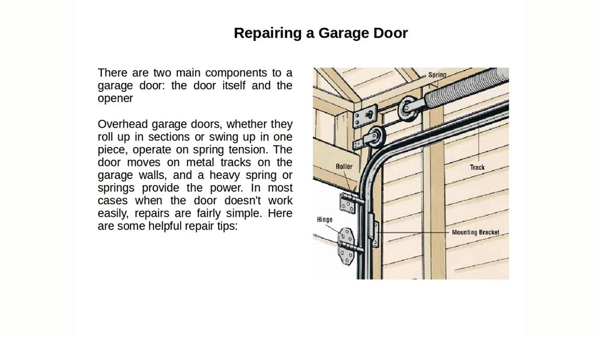 How To Repair A Garage Door Yourself Airdrie Garage Doors