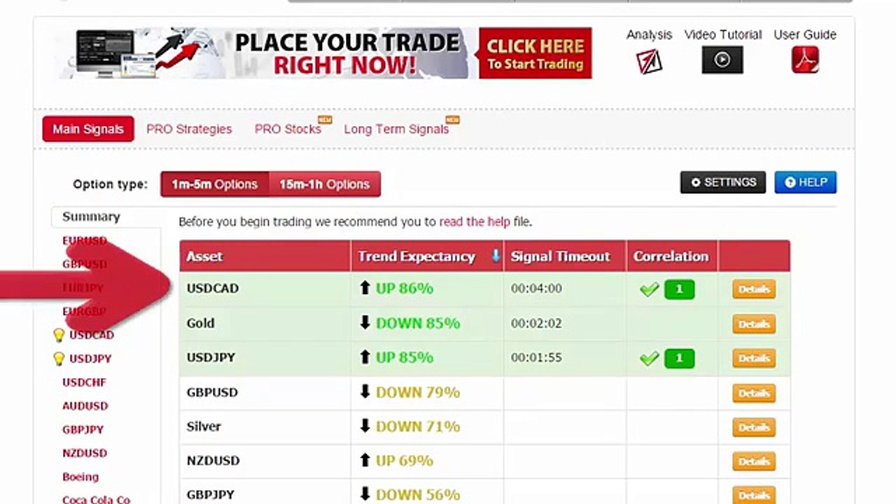 Auto Binary Signals (Main ABS) Video 3 Live Tra...