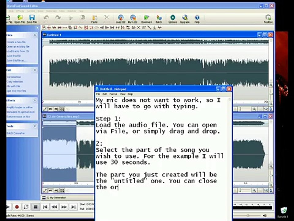 Using WavePad Sound Editor For Fade In and Fade Out