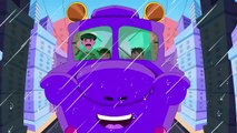 Purple Bus - Wheels On The Bus Go Round - English Nursery Rhymes For Kids