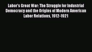 [PDF Download] Labor's Great War: The Struggle for Industrial Democracy and the Origins of