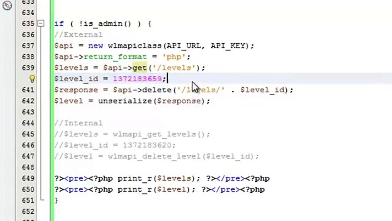 How to Delete a Membership Level Using the Wishlist Member API