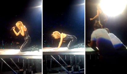 Taylor Swift Şarkı Söylerken İki Hayranı Sahneye Çıkmayı Denedi
