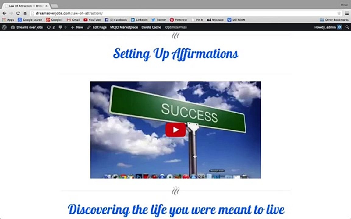 Dreams over jobs law of attraction training intro