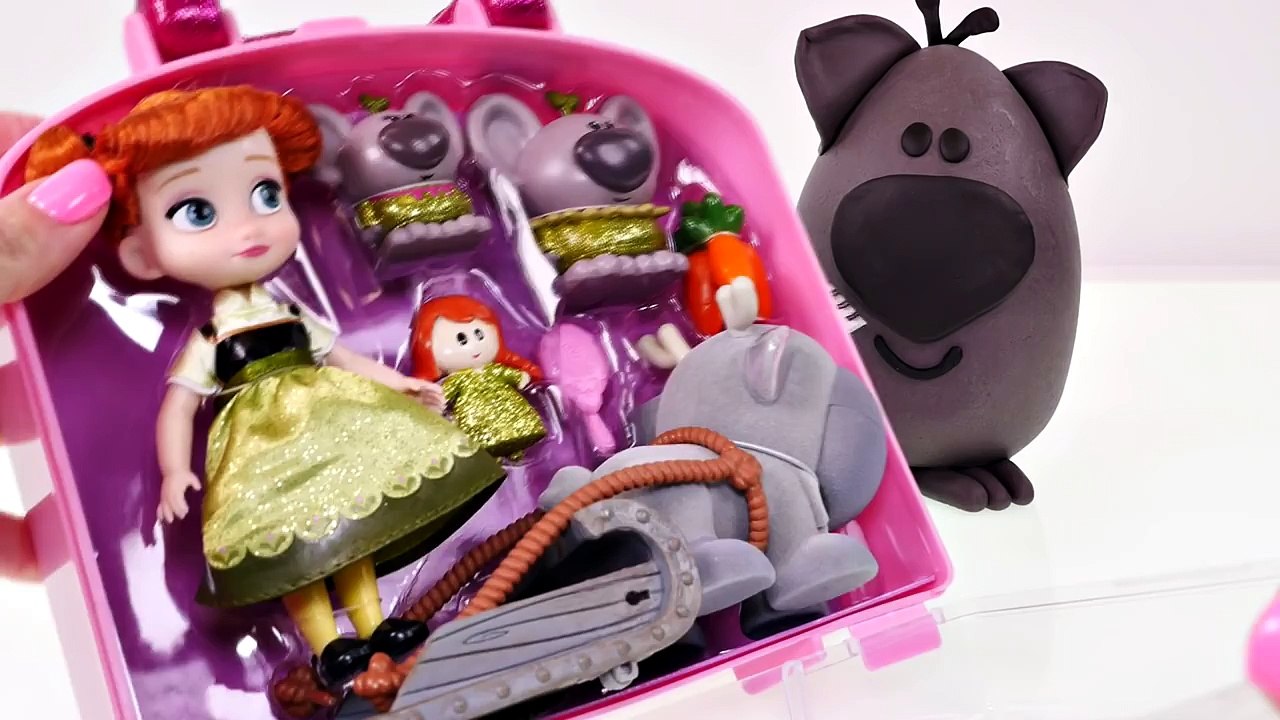 NEW Disney Frozen Mini Anna Animators Collection + Play Doh Pabbie Surprise Egg Toy Doll Unboxing