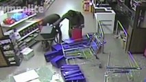 CCTV captures moment robbers smash into shop using truck