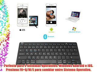 Rii BT09 teclado Bluetooth para Apple und PC  Windows 7   8LinuxMac OS XNotebookLaptopNetbookMac