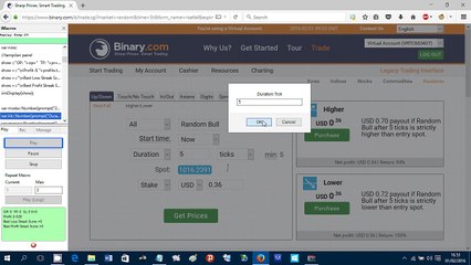 Basic RF Always Rise Fall Simple Script binary.com