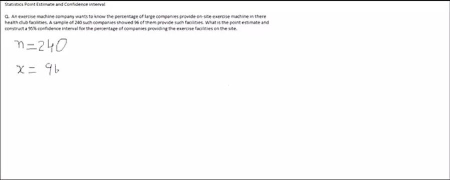 Statistics Point Estimate and Confidence interval Tutorial