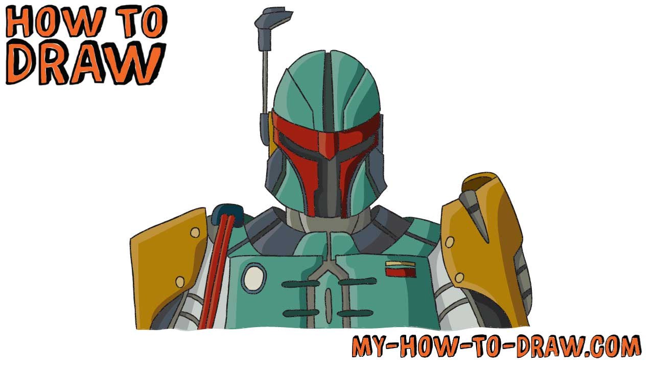 How to draw Boba Fett - Star Wars - Easy step-by-step drawing tutorial