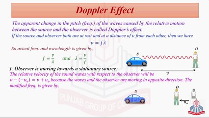 Doppler Effect ( Observer is moving toward / Away from  stationary Source )