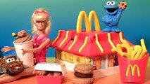 play doh mcdonalds restaurant playset with cookie monster barbie mold burgers fries -epis