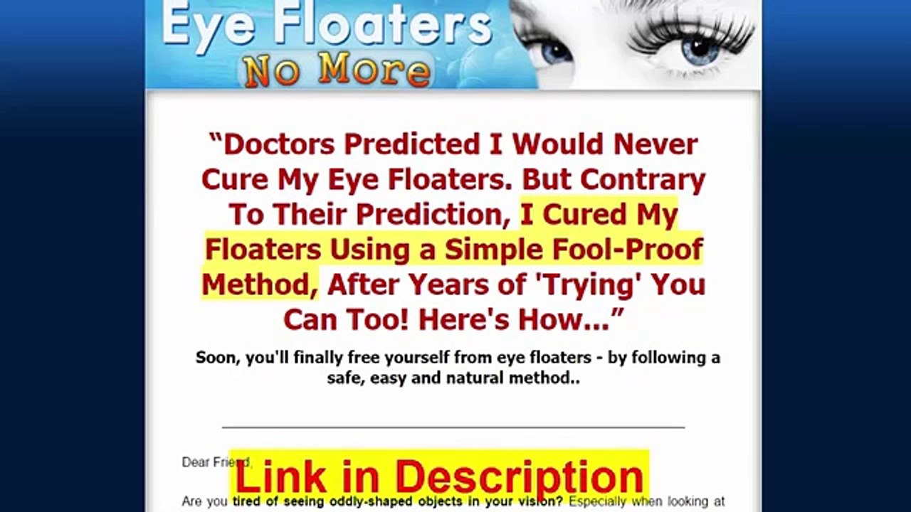 Eye Floaters No More Review - You'll finally free yourself from eye floaters