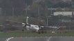 Aeroplanes swerve on runway as strong winds hit Birmingham Airport