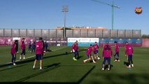 FC Barcelona training session_ First training session of the month