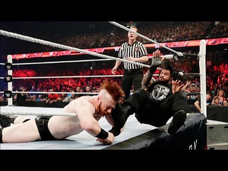 WWE Monday Night RAW 18/01/2016 Roman Reigns vs Sheamus World Heavyweight Championship Title