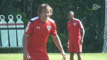 Diós em campo! Lugano treina com bola pela primeira vez no São Paulo