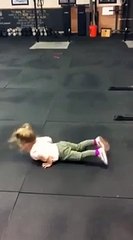 Little Girl Does Power Workouts