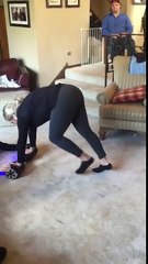 Girl Crashes into Christmas Tree