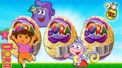 3 DORA THE EXPLORER Surprise Eggs Unboxing | Toy Collector