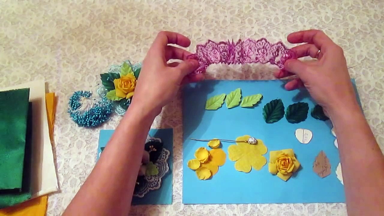 DIY_ Как сделать розу из ткани _Заколка для волос своими руками _ Цветы из ткани _ Мастер класс