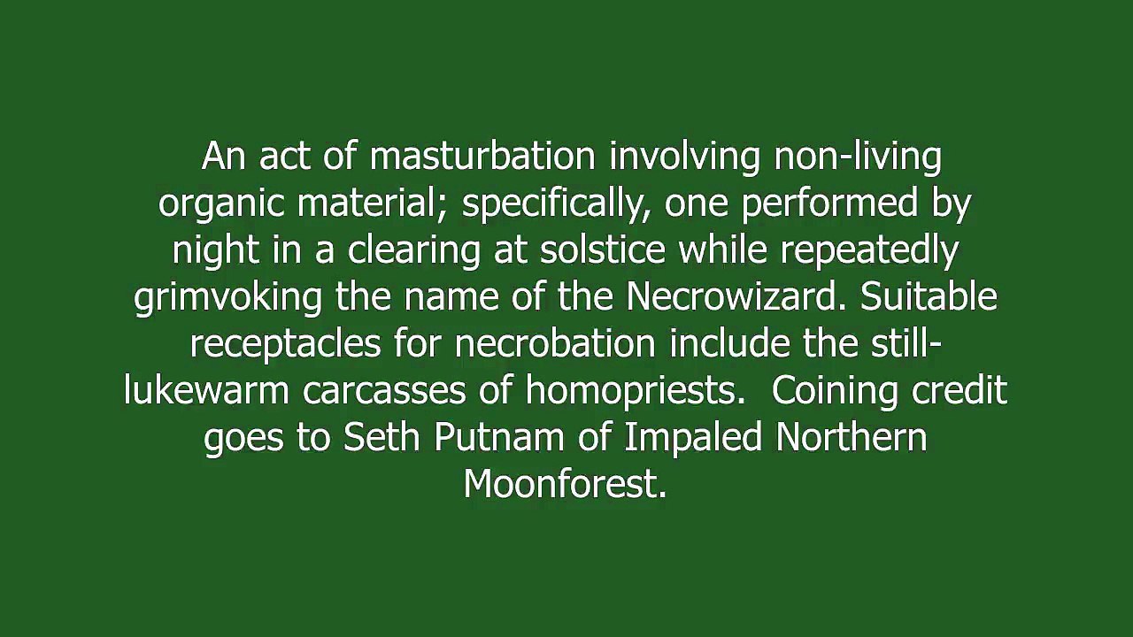 Necrobation meaning and pronunciation