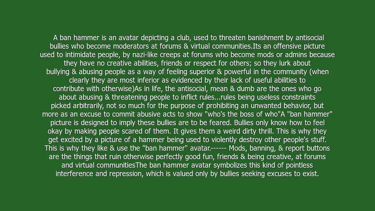 Ban Hammer meaning and pronunciation
