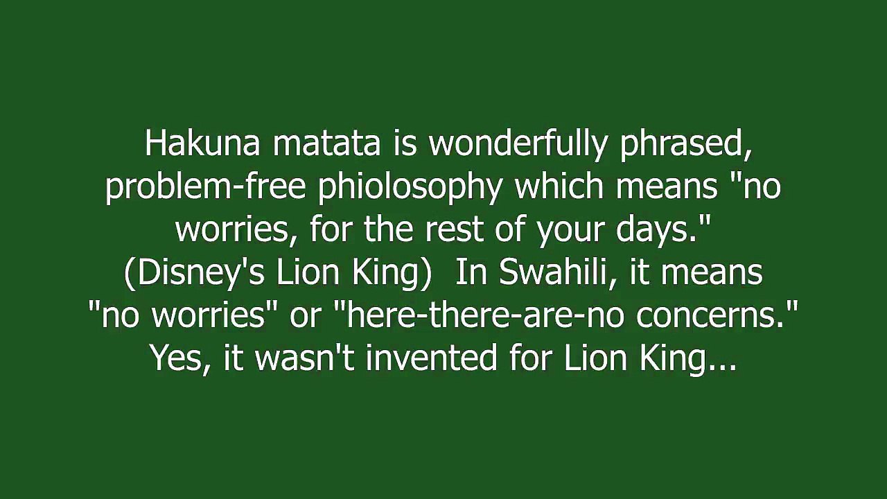 hakuna matata meaning and pronunciation