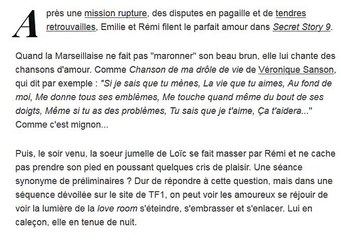 Secret Story 9 : Nuit torride entre Rémi et Emilie, mais chut !! 1/09