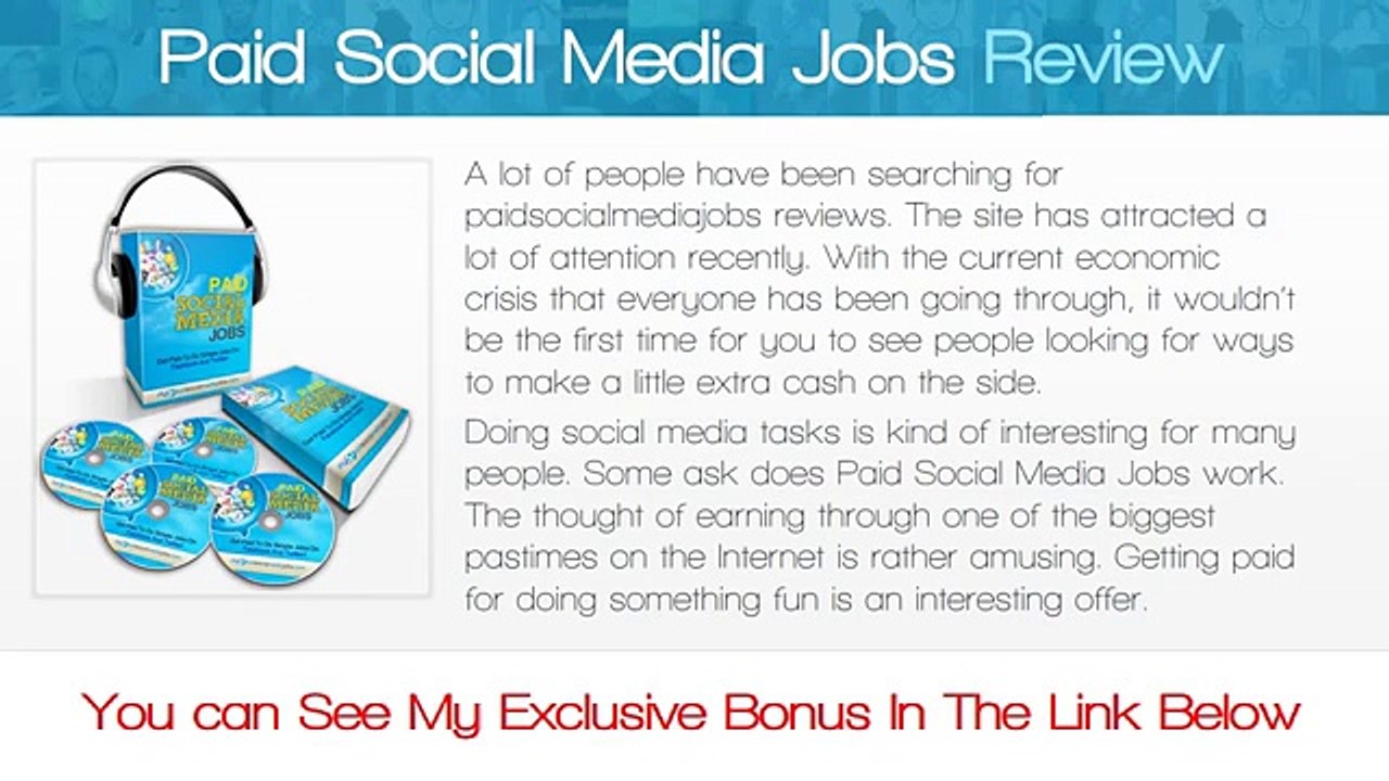 Paid Social Media Jobs Review - get *BEST* Bonus HERE!!! ... :) :) :)