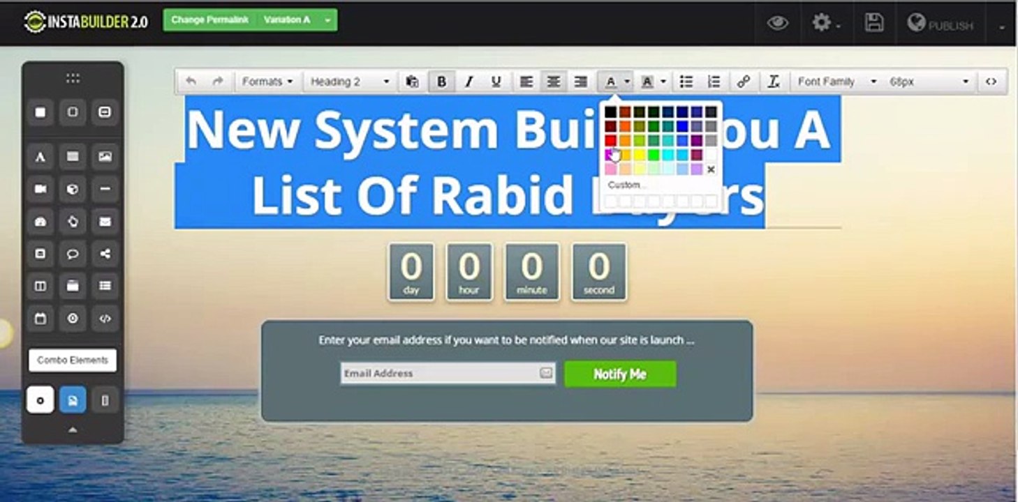Creating your squeeze page, thank you page with aweber and instabuilder