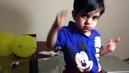 Funny cute Baby telling the body parts name