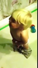 Funny!! Our baby boy throwing tantrum over potty lol!!