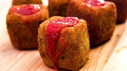 Deep Fried Mozzarella Marinara Shots, Bring the SNACK Super Bowl Sunday!