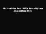 [PDF Download] Microsoft Office Word 2007 On Demand by Steve Johnson (2007-02-23) [Download]