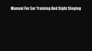 Manual For Ear Training And Sight Singing  PDF Download