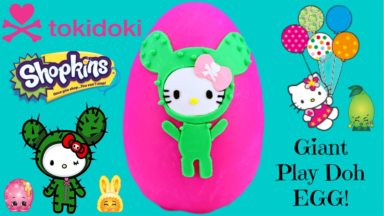 GIANT Tokidoki Hello Kitty Play Doh Surprise Egg | Frenzies, Shopkins, Fash'ems
